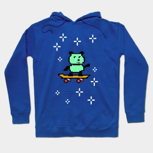 NFT - Little green panda bear on a skateboard Hoodie